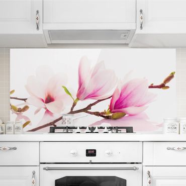 Panel szklany do kuchni - Gałązka magnolii delikatnej
