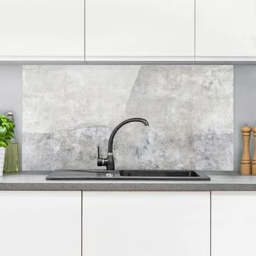 Panel szklany do kuchni - Wygląd betonu w stylu shabby