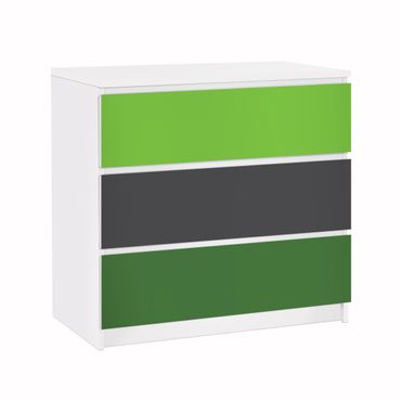 Okleina meblowa IKEA - Malm komoda, 3 szuflady - Zestaw kolorów Sprężyna