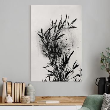 Obraz na płótnie - Graficzny świat roślin - Czarny bambus