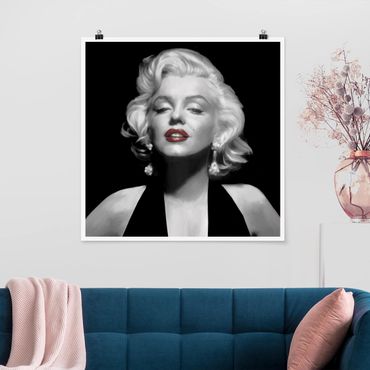 Plakat - Marilyn z czerwonymi ustami