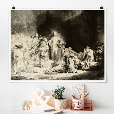 Plakat - Rembrandt van Rijn - Chrystus uzdrawia chorych