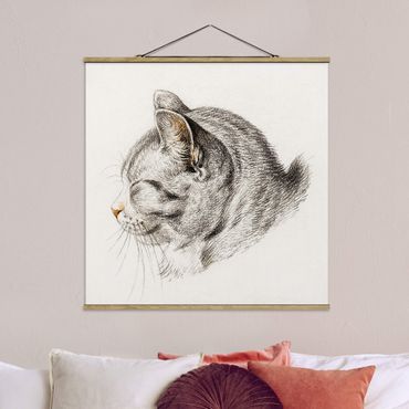 Plakat z wieszakiem - Zabytkowy rysunek Kot III