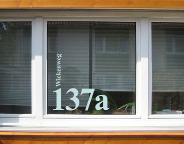 Naklejka na okno - Nr UL1032 RequestedText Ulica i numer domu