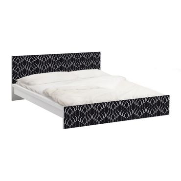 Okleina meblowa IKEA - Malm łóżko 160x200cm - Wzór w kropki w kolorze czarnym