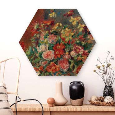 Obraz heksagonalny z drewna - Auguste Renoir - Wazon na kwiaty