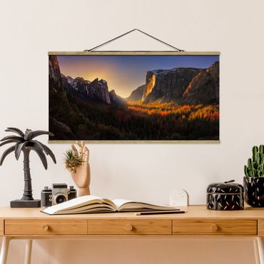 Plakat z wieszakiem - Zachód słońca w Yosemite