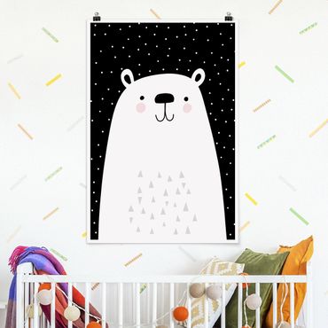 Plakat - Park zwierząt z wzorami - Niedźwiedź polarny