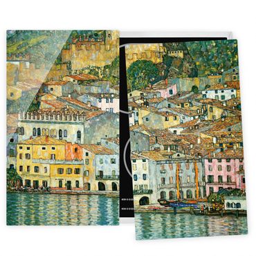 Szklana płyta ochronna na kuchenkę 2-częściowa - Gustav Klimt - Malcesine nad jeziorem Garda