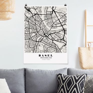 Plakat - Mapa miasta Bazylea - Klasyczna