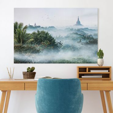 Obraz na płótnie - Poranna mgła nad dżunglą Bagan