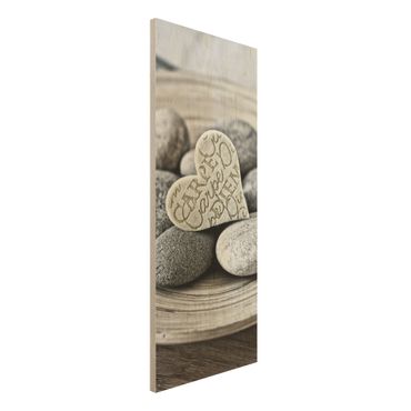 Obraz z drewna - Carpe Diem Serce z kamieniami