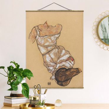 Plakat z wieszakiem - Egon Schiele - Kobiecy tors w bieliźnie