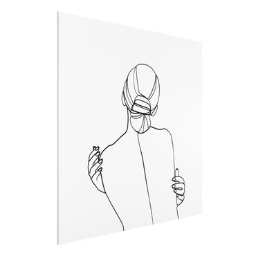 Obraz Forex - Linia Art Kobieta z tyłu czarno-biały
