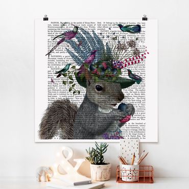 Plakat - Ptasznik - Wiewiórka z żołędziami
