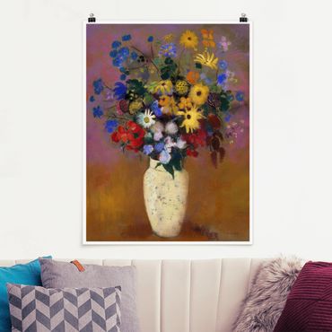 Plakat - Odilon Redon - Kwiaty w wazonie