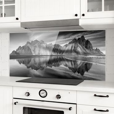 Panel szklany do kuchni - Vesturhorn na Islandii