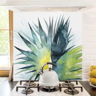 Panel szklany do kuchni - Tropikalne liście - Fan Palm