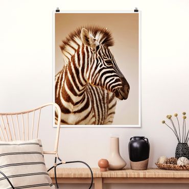 Plakat - Portret dziecka w typie zebry