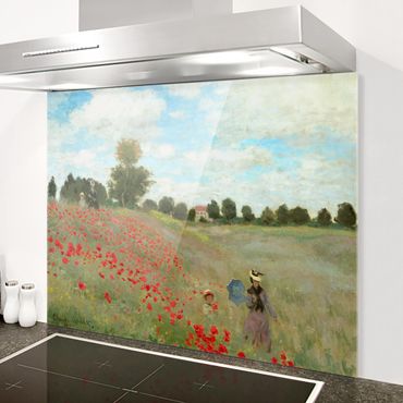 Panel szklany do kuchni - Claude Monet - Pole maków w pobliżu Argenteuil