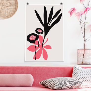 Plakat - Kwiatowe pozdrowienie w kolorze różowym