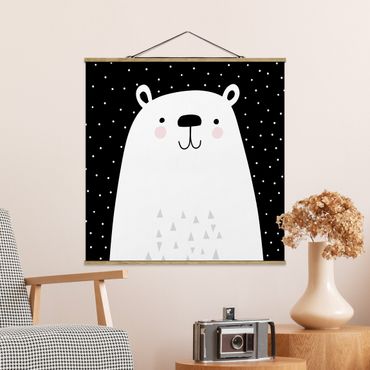 Plakat z wieszakiem - Park zwierząt z wzorami - Niedźwiedź polarny