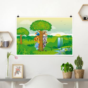 Plakat - Nr BF1 Zwierzęta z dżungli