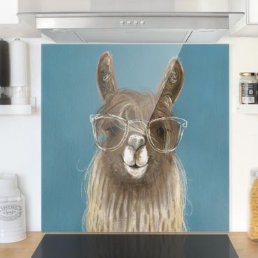 Panel szklany do kuchni - Llama w okularach III
