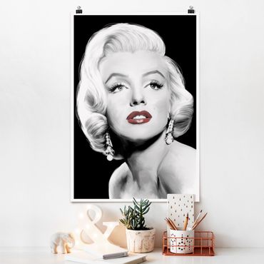 Plakat - Marilyn z biżuterią na uszach