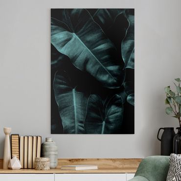 Obraz na płótnie - Liście dżungli ciemnozielone