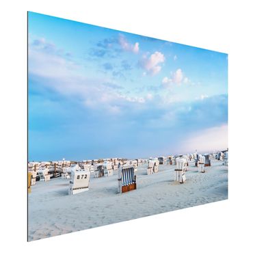 Obraz Alu-Dibond - Krzesła plażowe nad Morzem Północnym