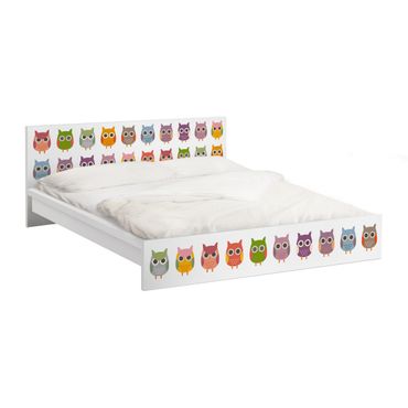Okleina meblowa IKEA - Malm łóżko 160x200cm - Nr EK147 Parada sów Zestaw II