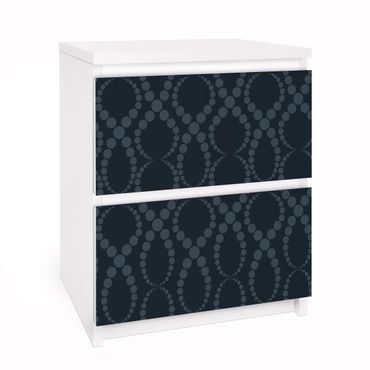 Okleina meblowa IKEA - Malm komoda, 2 szuflady - Ornament z czarnych koralików