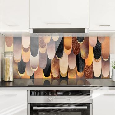 Panel szklany do kuchni - Szpringi brązowo-czarne