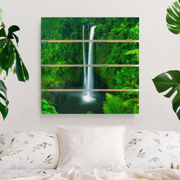 Obraz z drewna - Paradyski wodospad
