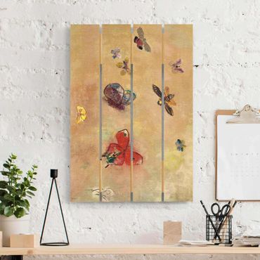 Obraz z drewna - Odilon Redon - Kolorowe motyle