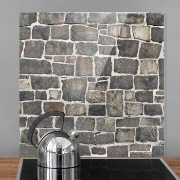 Panel szklany do kuchni - Tapeta z kamieni szlachetnych Ściana z kamienia naturalnego