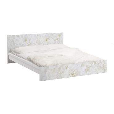 Okleina meblowa IKEA - Malm łóżko 180x200cm - Dahlie Morze kwiatów białe