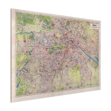 Tablica magnetyczna - Mapa miasta w stylu vintage Berlin