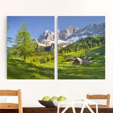 Obraz na płótnie 2-częściowy - Styria Alpejska łąka