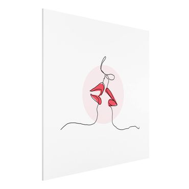 Obraz Forex - Line Art Lips Kiss
