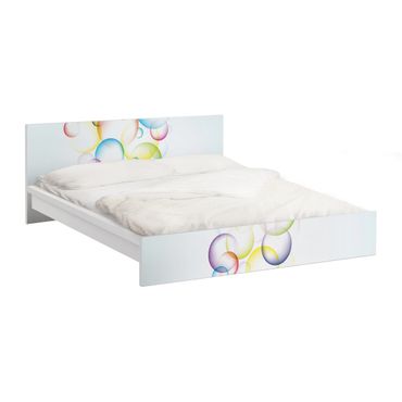 Okleina meblowa IKEA - Malm łóżko 180x200cm - Tęcza bąbelków