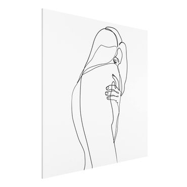 Obraz Forex - Line Art Woman Nude Shoulder czarno-biały