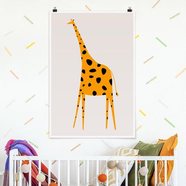 Plakat - Żółta żyrafa