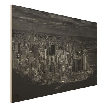 Obraz z drewna - Nowy Jork - Manhattan z lotu ptaka