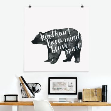 Plakat - Zwierzęta z mądrością - Niedźwiedź