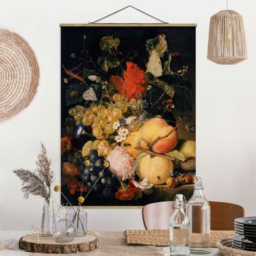 Plakat z wieszakiem - Jan van Huysum - Owoce Kwiaty i owady