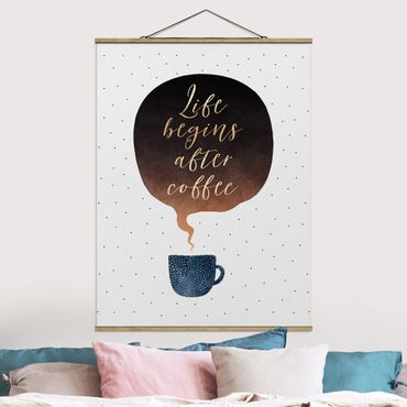 Plakat z wieszakiem - Życie zaczyna się po kawie Points
