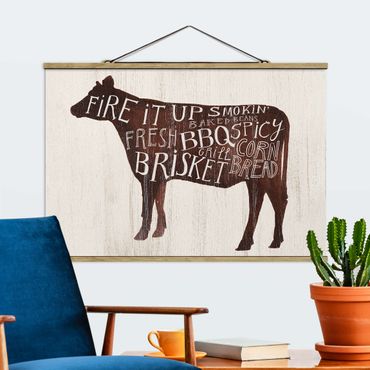 Plakat z wieszakiem - Gospodarstwo BBQ - krowa