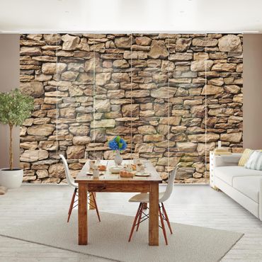 Zasłony panelowe zestaw - Amerykański mur z kamienia